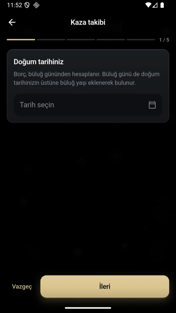 Kaza takibi kurmak — 2. adım