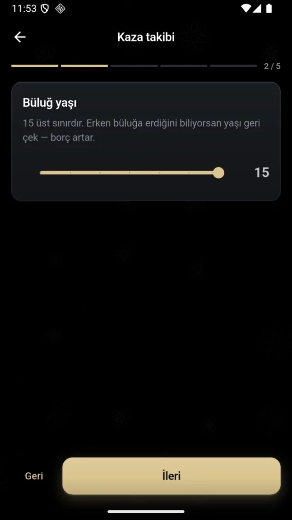 Kaza takibi kurmak — 3. adım