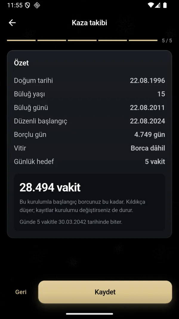 Kaza takibi kurmak — 5. adım