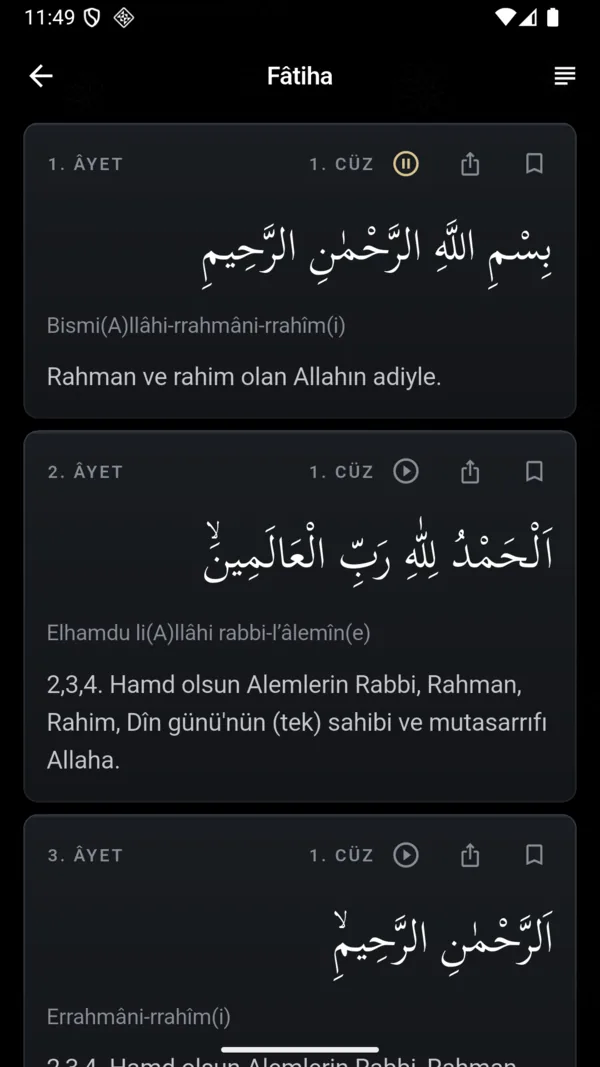 Âyet dinlemek — 4. adım