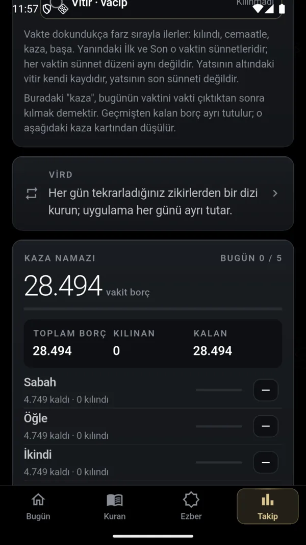 Vird kurmak — 1. adım