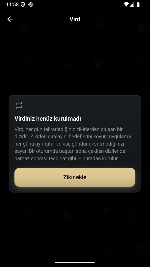 Vird kurmak — 2. adım